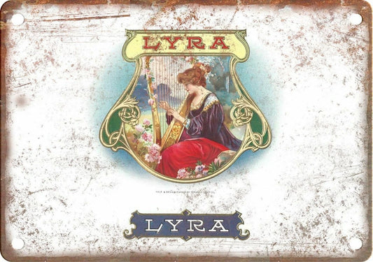 Lyra Harpist Cigar Box Reproduction Aluminum Sign — product artwork