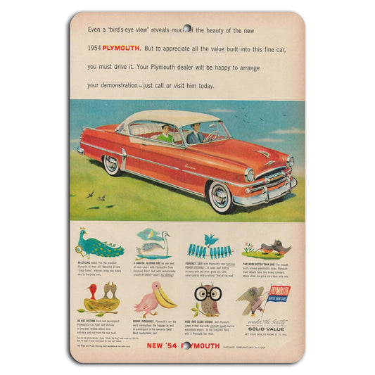 Vintage Plymouth Retro 1950s Era Aluminum Sign — product artwork
