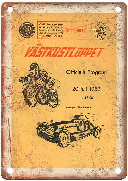 Vintage Motorcycle Falkenberg Retro Aluminum Sign — product artwork