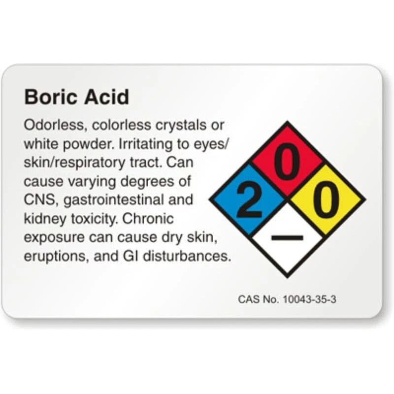 Boric Acid Chemical Aluminum Sign — product artwork