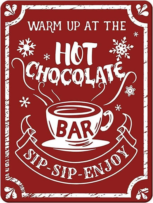 Christmas Hot Chocolate Funny Aluminum Sign — product artwork