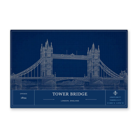 Tower Bridge Architectural Wall Art Aluminum Sign — product artwork