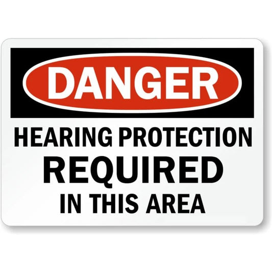 Hearing Protection Danger Aluminum Sign — product artwork