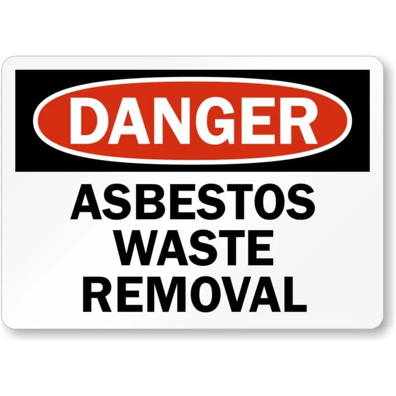Asbestos Waste Removal Danger Aluminum Sign — product artwork