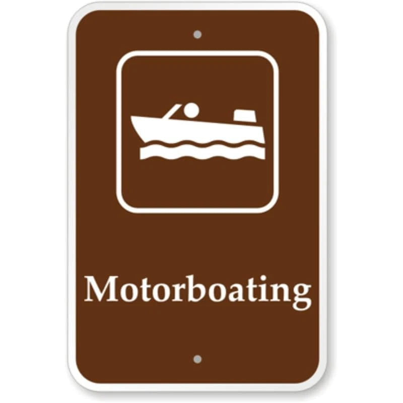 Motorboating Campground Park Aluminum Sign — product artwork