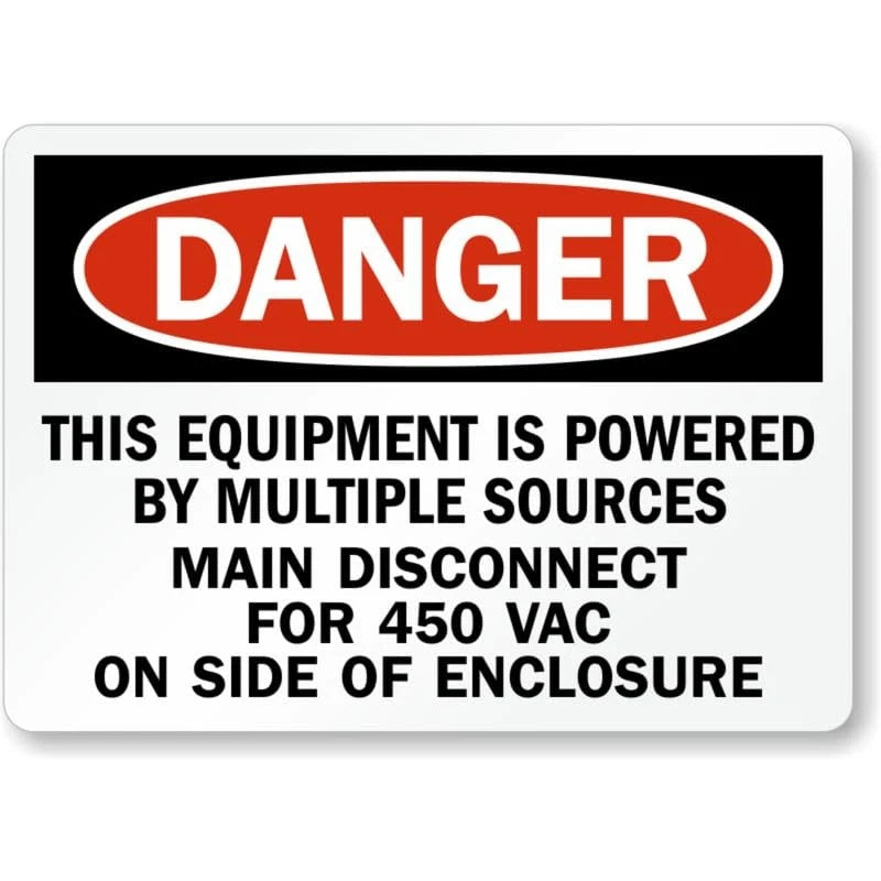 Power Sources Locked Out Aluminum Sign — product artwork