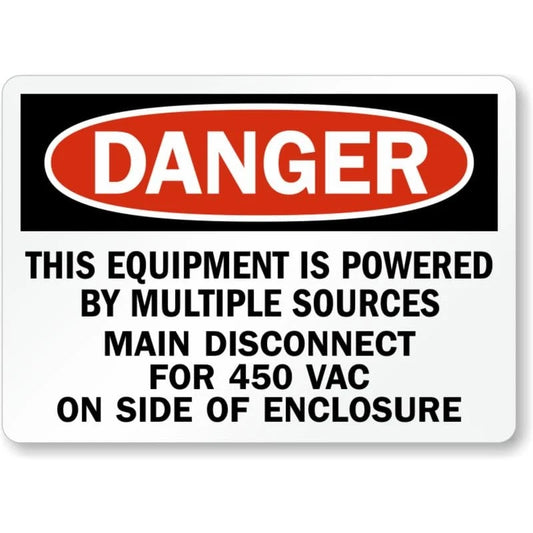 Power Sources Locked Out Aluminum Sign — product artwork