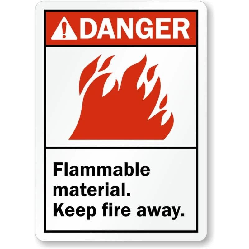 Flammable Material Ansi Danger Aluminum Sign — product artwork