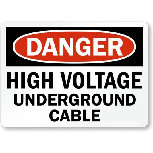 Danger High Voltage Underground Cable Aluminum Sign — product artwork