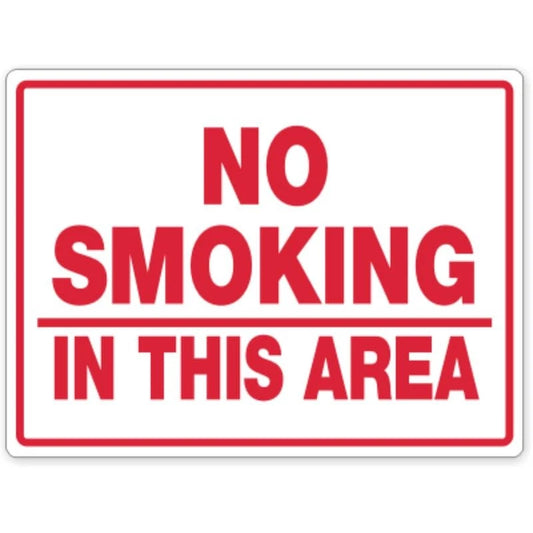 No Smoking in This Area Aluminum Sign — product artwork