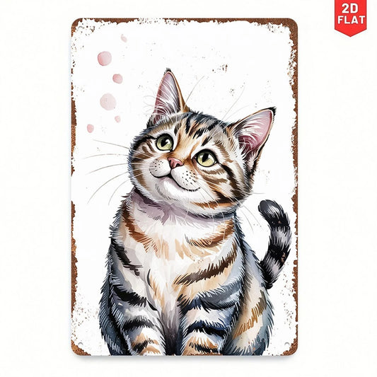 Tabby Kitten Funny Cat Wall Aluminum Sign — product artwork