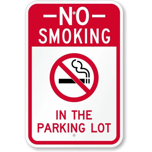 No Smoking in Parking Lot Aluminum Sign — product artwork