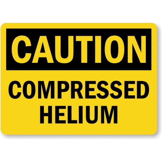Helium Caution Compressed Safety Aluminum Sign — product artwork
