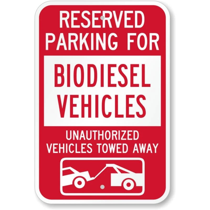 Parking Reserved for Biodiesel Aluminum Sign — product artwork