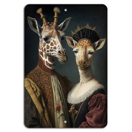Giraffe Wall Art Vertical Aluminum Sign — product artwork