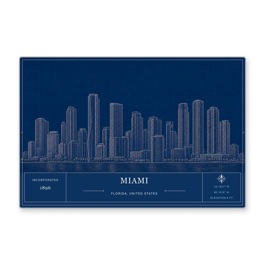 Miami Architectural Wall Art Aluminum Sign — product artwork
