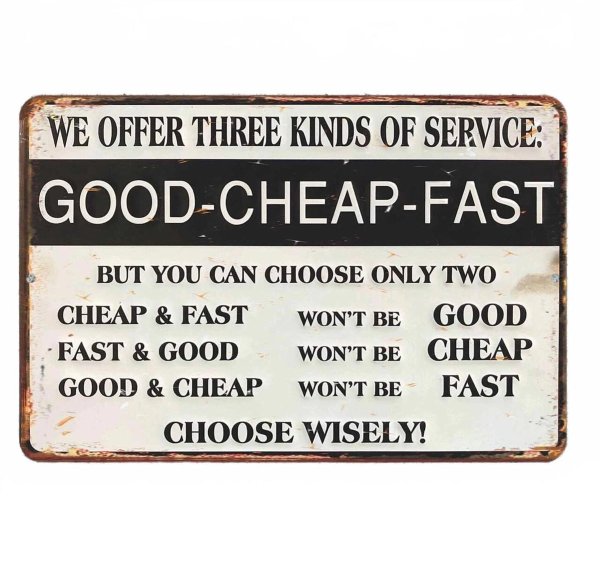 Service Funny Shop Office Garage Aluminum Sign — product artwork