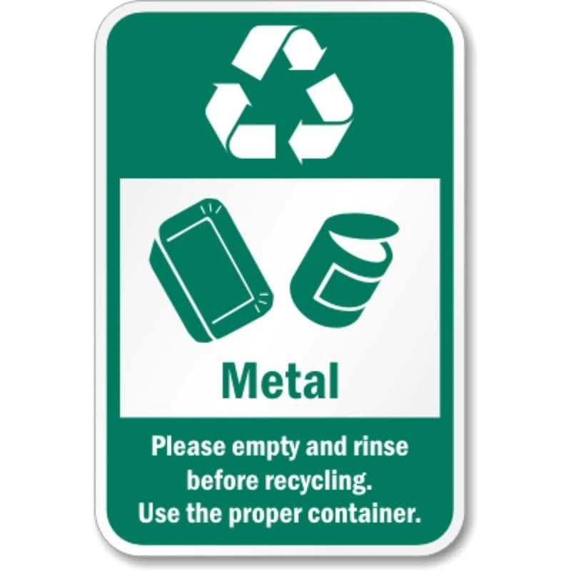 Recycle Reminder Aluminum Sign — product artwork