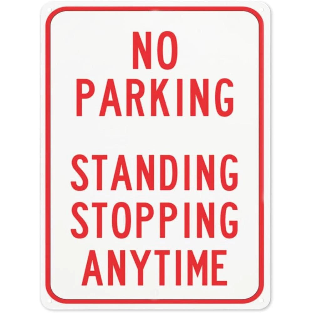 No Parking Caution Safety Flat Aluminum Sign — product artwork