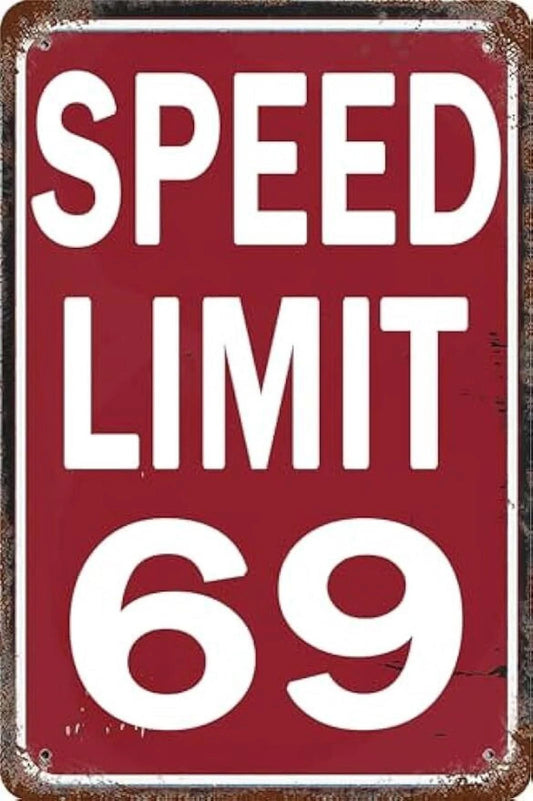 Funny Street Room Speed Limit 69 Road Aluminum Sign — product artwork