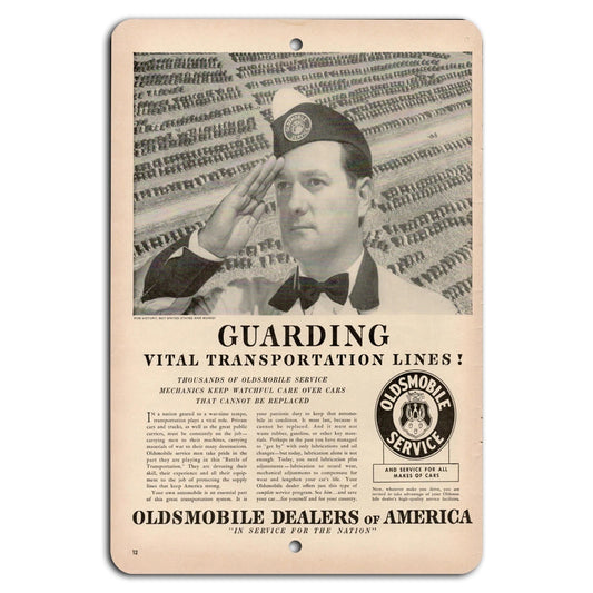 Oldsmobile Service Vintage Garage Aluminum Sign — product artwork