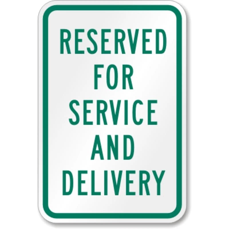 Service Delivery Parking Lot Aluminum Sign — product artwork