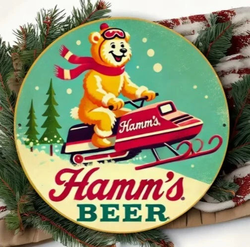 Hamm's Beer Funny Round Aluminum Sign — product artwork