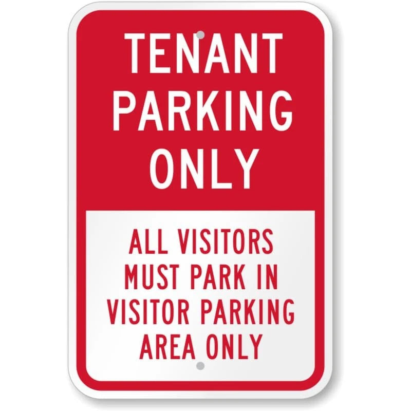 Tenant Parking Only Visitors Use Visitor Parking Sign — product artwork
