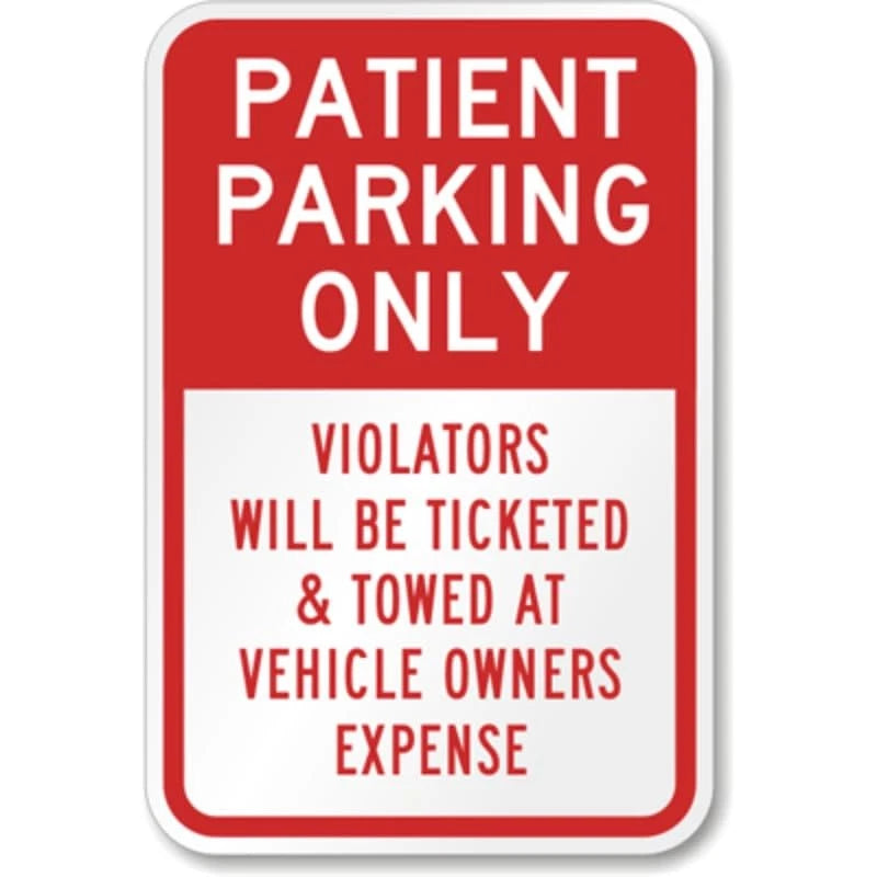 Hospital Patient Parking Aluminum Sign — product artwork