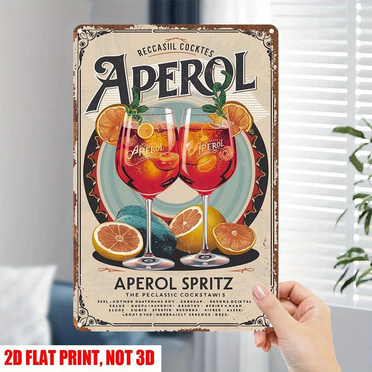 Aperol Spritz Vintage Cocktail Aluminum Sign — product artwork