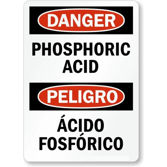 Bilingual Phosphoric Acid Aluminum Sign — product artwork