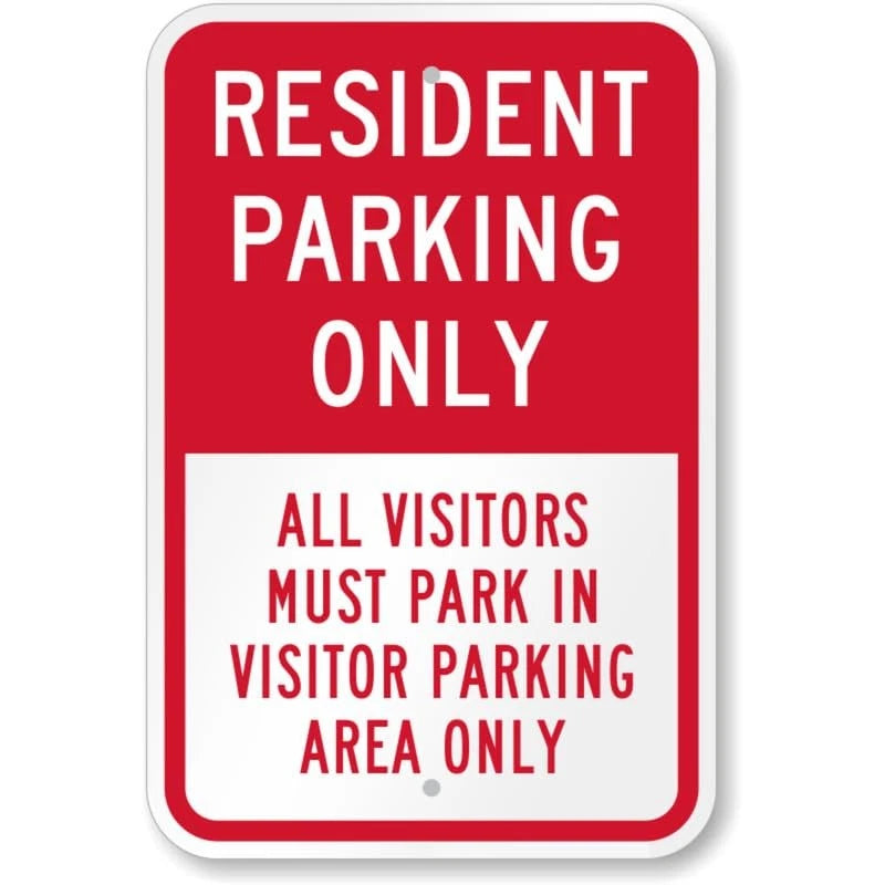 Resident Parking Only Visitors Use Visitor Parking Sign — product artwork