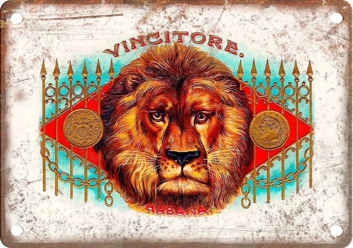Cigar Box Vincitore Reproduction Wall Art Aluminum Sign — product artwork