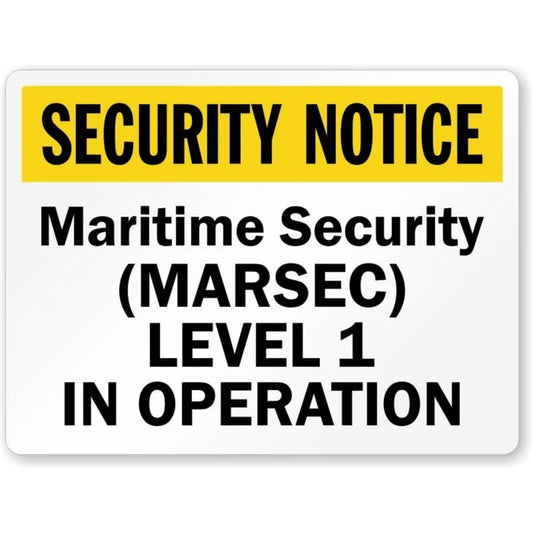 Marsec Level 1 Operation Aluminum Sign — product artwork