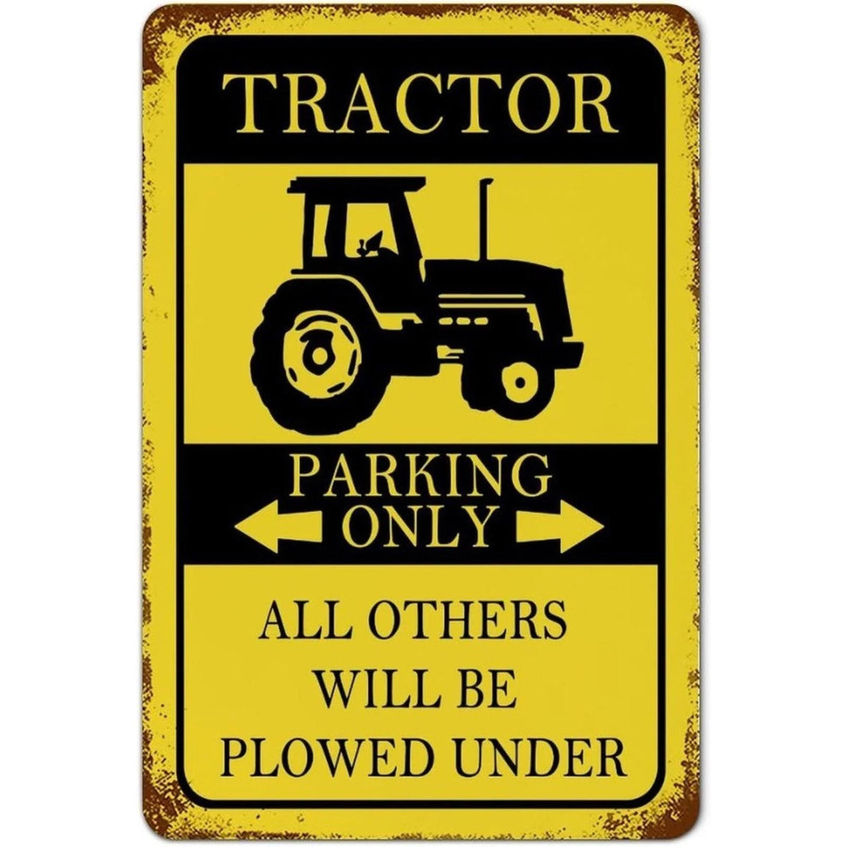Tractor Parking Funny Farm Aluminum Sign — product artwork