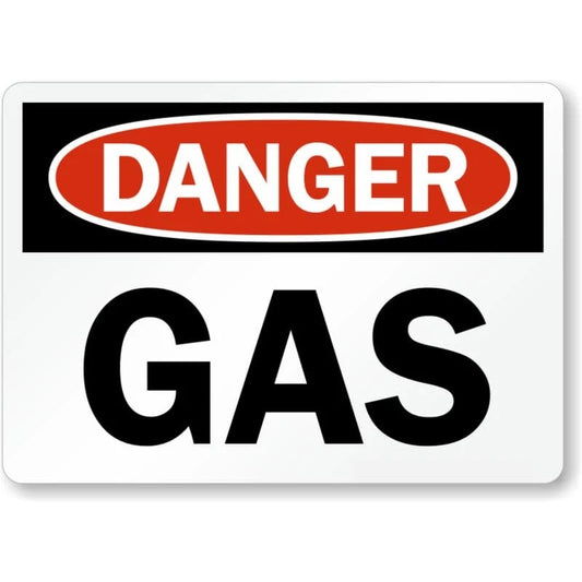 Gas Danger Aluminum Sign — product artwork