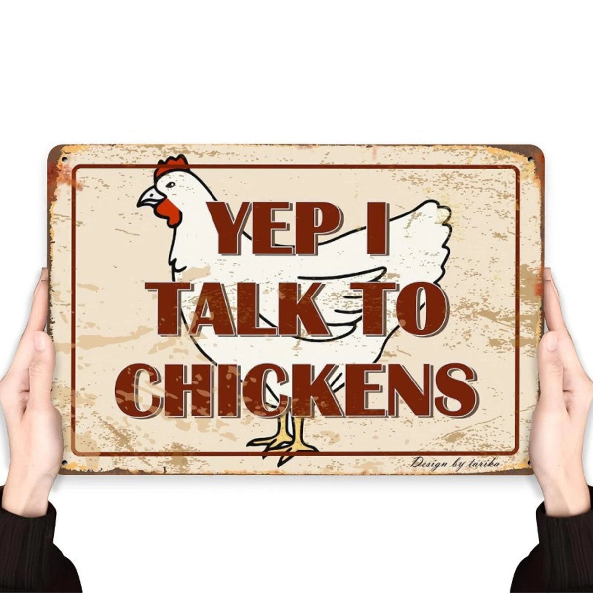 Chicken Lover Funny Farm Wall Art Aluminum Sign — product artwork