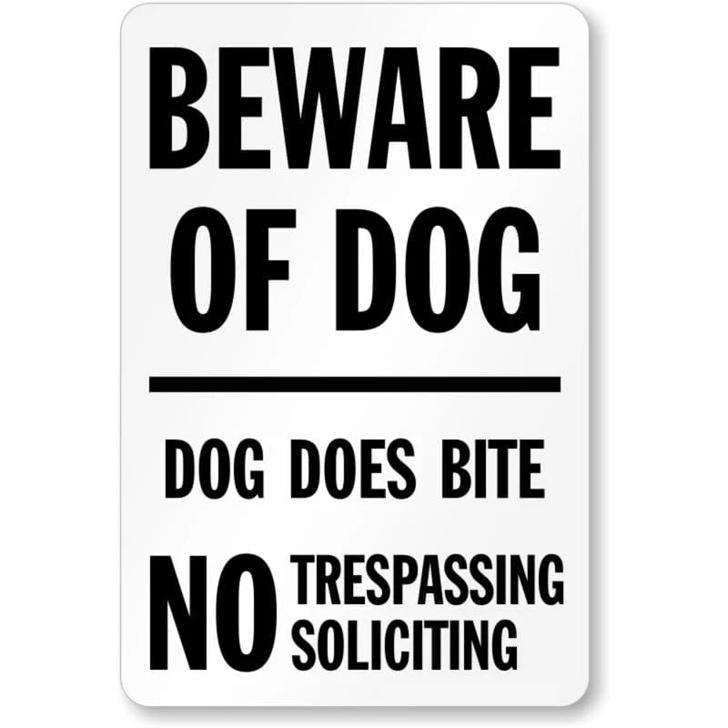Beware of Dog Bites No Trespassing or Soliciting Sign — product artwork