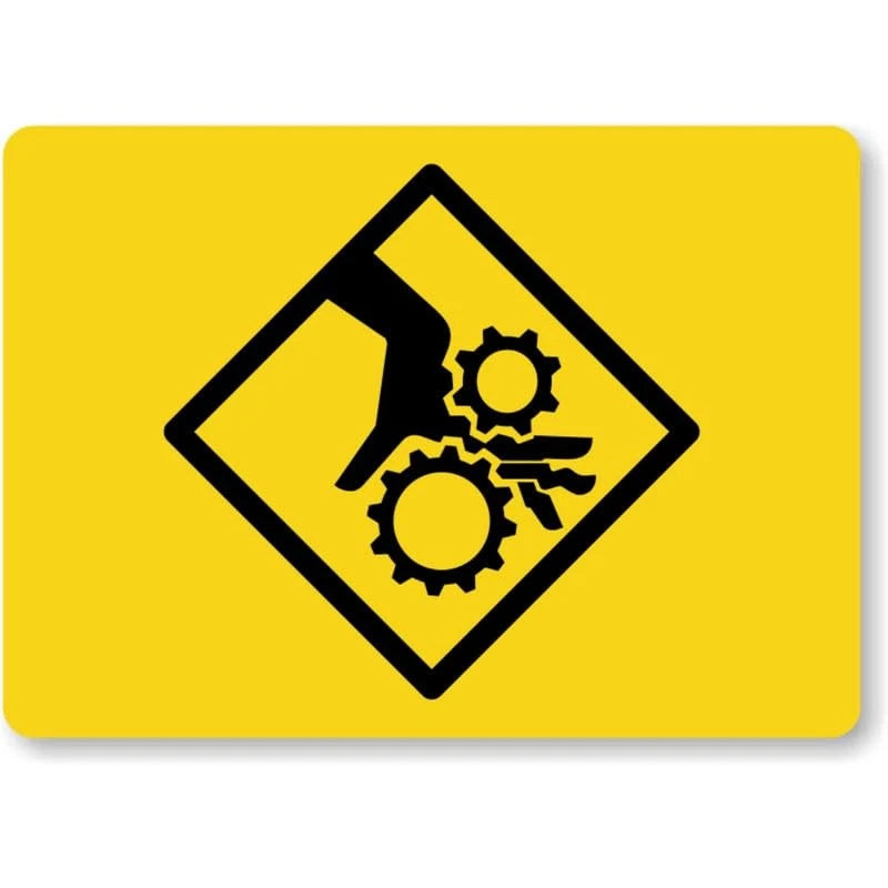 Pinch Nip Point Warning Aluminum Sign — product artwork