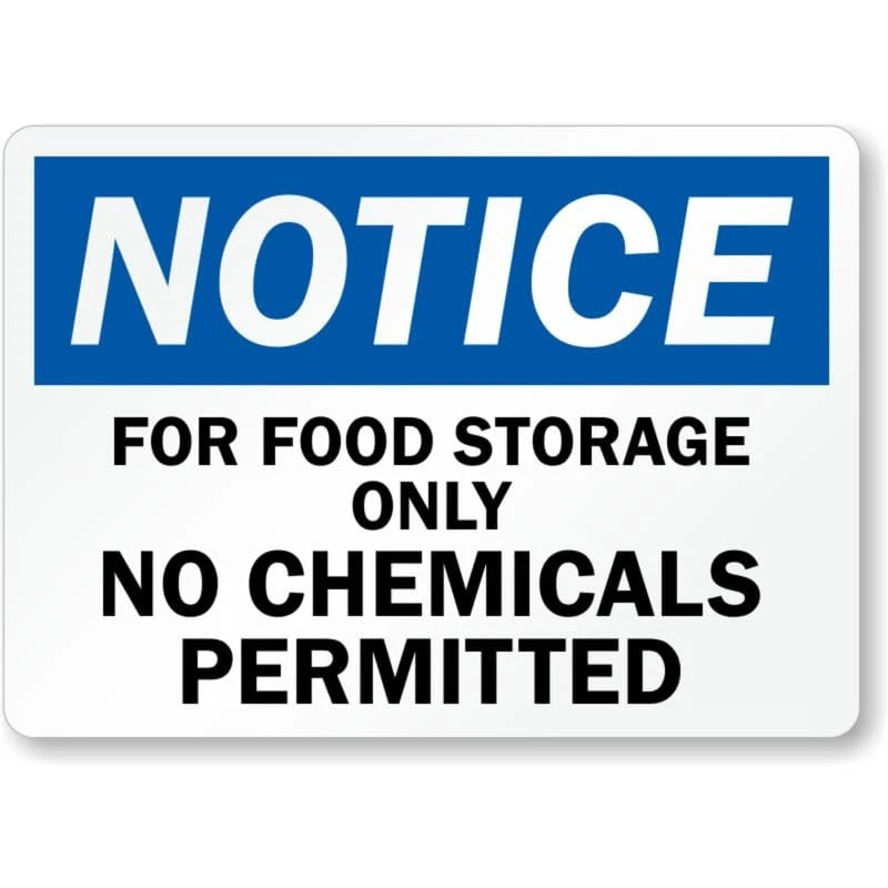 Notice No Chemicals Permitted Aluminum Sign — product artwork