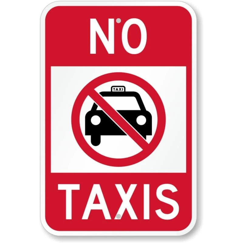 No Taxis Parking Aluminum Sign — product artwork