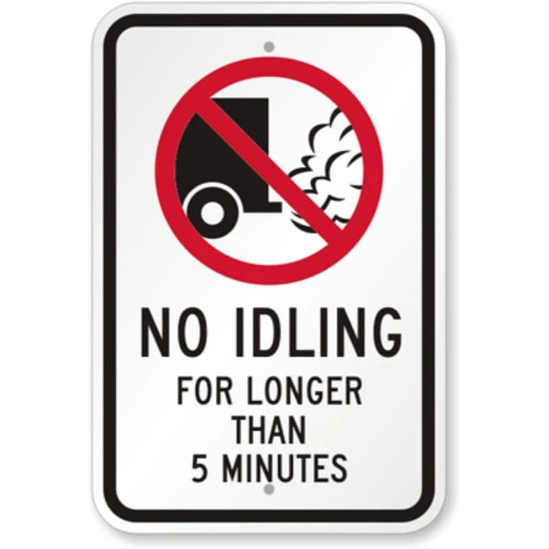 No Idling 5minute Aluminum Sign — product artwork