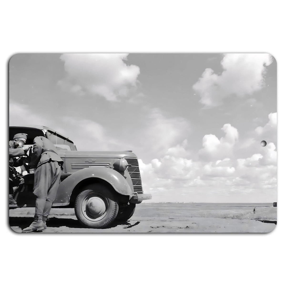 Vintage Road Trip Retro Rustic Aluminum Sign — product artwork