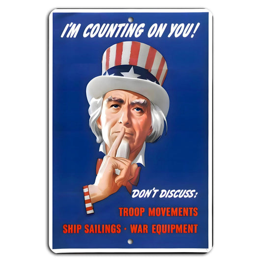 Confidentiality Retro Military Vertical Aluminum Sign — product artwork