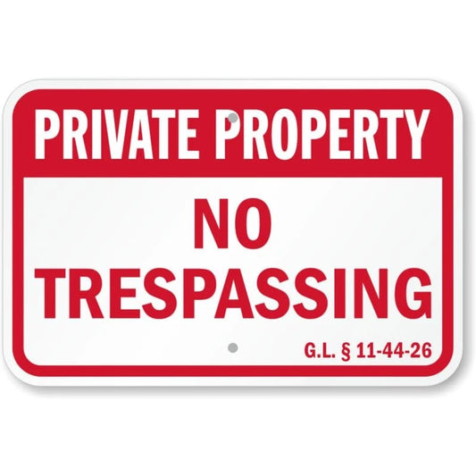Ri Private Property Aluminum Sign — product artwork