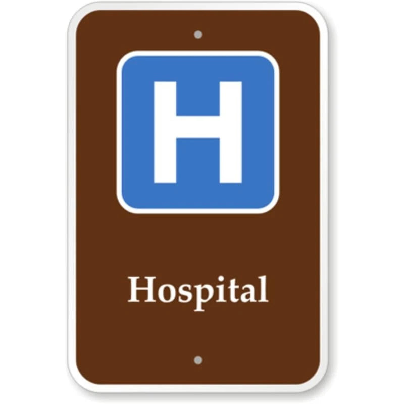 Hospital Campground Park Guide Aluminum Sign — product artwork