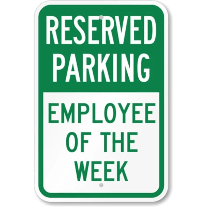 Reserved Parking Employee Aluminum Sign — product artwork