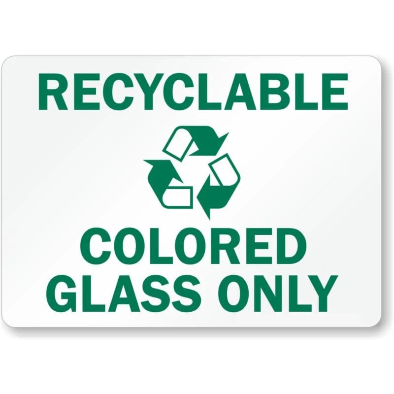 Recycling Colored Glass Aluminum Sign — product artwork