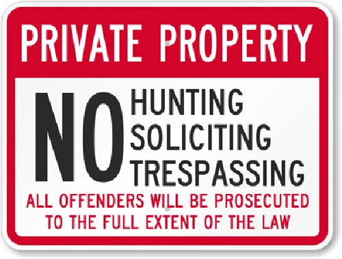 No Fishing Hunting Use Aluminum Sign — product artwork