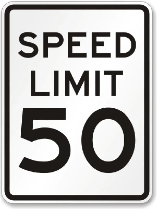 Speed Limit Traffic Road Aluminum Sign — product artwork